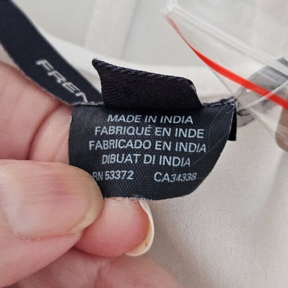 NEW! FRENCH CONNECTION Elsa Sparkle Strappy Top Size Medium Ivory Sequin Crepe - Picture 7 of 12